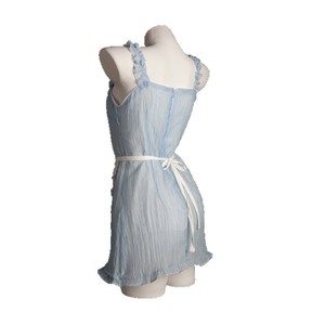 Robe de demoiselle d'honneur Lemon Story en mousseline de soie bleue, coupe trapèze, col rond, respirante, ensemble pour jeu de rôle - Product Image 4