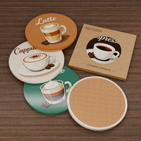 Sous-verre rond en céramique pour café, thé, boissons, résistant à la chaleur, antidérapant