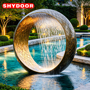 Sculpture de tour conique en acier inoxydable Ramatic, décoration de jardin extérieure personnalisée, ornement paysager abstrait moderne en métal - Product Image 1