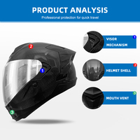 Casque de moto léger approuvé 2025 en fibre de carbone, casque de motocross, protection sûre, casque intégral pour moto