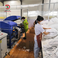 Machine de remplissage de coussins en microfibre Sojet entièrement automatique de luxe pour lits, fibres de polyester 7-15D, jusqu'à 350/h, 380V, 19-23kW