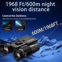 Z9155 Teropong Penglihatan Malam Digital dengan Dudukan Helm, Teleskop IR 5X+8X Zoom 4K Tahan Air, Perlengkapan Taktis untuk Patroli di Kondisi Cahaya Rendah