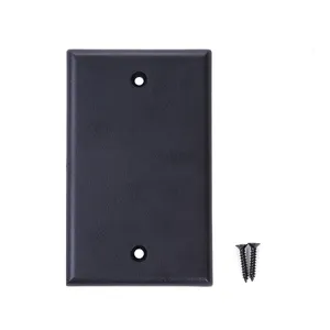 US Standard ABS 1Gang Blank Wall Plate Electric Wire Cover Plate With Screws