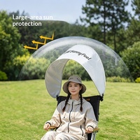 Chaise de plage d'extérieur avec pare-soleil, pliable, protection solaire, accessoire portable pour le camping BM1016B