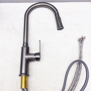 Grifo Extraíble de Acero Inoxidable Color Gris Metálico, Monomando, Giratorio 360 Grados, Grifo Moderno para Fregadero de Cocina - Product Image 3