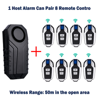 Alarm Getar Nirkabel IP55 Tahan Air RF433 Desibel Tinggi 113dB, Alarm Anti Maling Kendaraan Nirkabel Dengan 3 Baterai AAA dan Jangkauan 20-50M