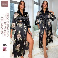 Pyjamas d'été pour femmes grandes tailles, mode décontractée, amples, imprimés, respirants, vêtements de nuit à manches longues
