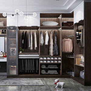 Diseño moderno dormitorio walk in closet gabinetes armario personalizado conjunto muebles de dormitorio puertas correderas armarios con espejo - Product Image 5