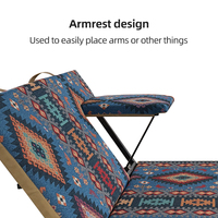 Chaise longue de plage pliable HOMFUL avec table latérale, couleur personnalisable et réglable