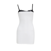 Robe Courte Droite Femme Personnalisée en Dentelle, Bretelles Fines, Couleur Unie, Sexy, Décontractée, Style Y2K, Vente en Gros, OEM, ODM, Vêtements de Mode
