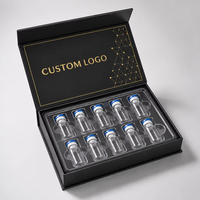 Boîte magnétique personnalisée avec logo imprimé et insert en blister transparent, boîte en carton écologique pour petits flacons en verre