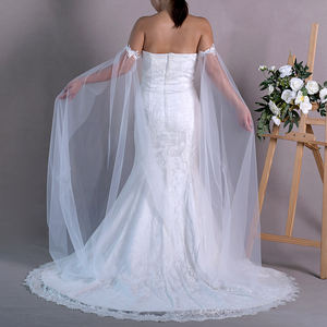 ชุดราตรียาวประดับลูกไม้ไนลอนชั้นเดียว YouLaPan พร้อมผ้าคลุมไหล่ถอดได้สำหรับงานพิธีการของผู้หญิง รุ่น <span class=keywords><strong>VM32</strong></span> - Product Image 4