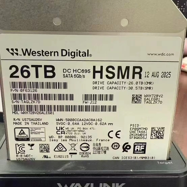 US7SAU26V WXH72BV26ALE601 26TB ULTRASTAR DATA CENTER HARD DRIVE DC HC695 SATA 6GB S 0F63126