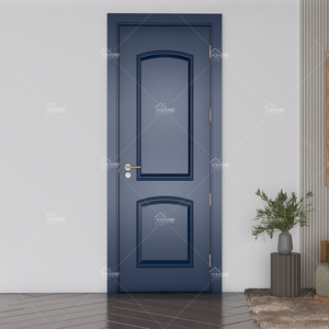 Puerta de pintura de laca azul de alta calidad de lujo de estilo francés, dormitorio, guardarropa, Interior, puerta interna de la habitación de la casa con líneas de hebilla - Product Image 2