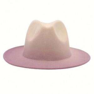 Wholesale Fashion Women Men Panama <b>Hat</b> Blank Unisex Custom Printed Gradient Ombre Wide Brim Fedora <b>Hats</b> <b>for</b> Party Festival - Product Image 6