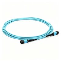 Cordon de brassage fibre optique MPO-MPO, OM3 Multimode à faible perte d'insertion 0,35 dB, LSZH Aqua pour centre de données