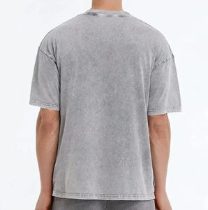 Camiseta de Hombre con Lavado Ácido, Producto de Alta Demanda, Ecológica, Transpirable, Lisa, Estilo Urbano, en Color Sólido - Product Image 6