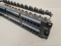 Panel de conexión de red 1U de 48 puertos de alta densidad | Marco de distribución Cat5e RJ45 para 5G/WiFi