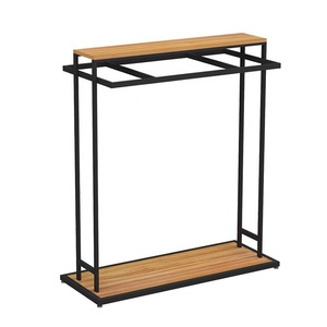 Vendita diretta in fabbrica in metallo legno espositore da pavimento Boutique <span class=keywords><strong>abbigliamento</strong></span> stand ripiano per negozio di <span class=keywords><strong>abbigliamento</strong></span> maschile - Product Image 2