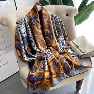 Seiden schal Designer Print Schals Foulard Femme Echarpe Sjaal Spanien Bufanda Mujer Luxus Seiden schals für Frauen