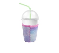 Manchon réutilisable personnalisé en néoprène imperméable à motif floral pour tasse de café glacé, idéal pour les activités sportives en extérieur toutes saisons