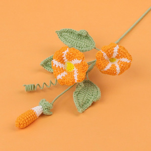Fleur artificielle en tricot faite à la main, motif marguerite, décoration florale éternelle en fil, ornement pour la maison, cadeau - Product Image 5