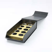 Boîte cadeau de capsules de café de luxe personnalisée avec lamination mate, doublure en éponge, fermeture magnétique et carton recyclable