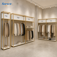 Porte-vêtements Kainice en métal doré, présentoir à vêtements, support de présentation pour magasins de détail, étagères, mobilier