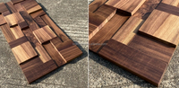 Carrelages muraux 3D couleur noyer noir mosaïque en bois massif de luxe panneau en bois pour la décoration intérieure