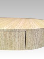Table basse de salon moderne et minimaliste en MDF avec finition papier marbré et pieds en placage de chêne, vente en gros d'usine