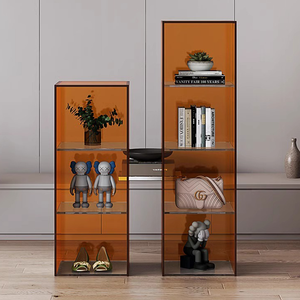 Estantería de Acrílico Personalizada de Lujo Ligero, Librería Roja de Varias Capas, de Piso a Techo, Vitrina Organizadora para Sala de Estar o Dormitorio - Product Image 5