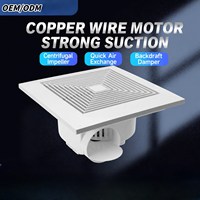 Ventilateur d'extraction mural OEM à haut débit d'air, faible bruit, moteur en cuivre pur, ventilateur carré pour salle de bain et cuisine