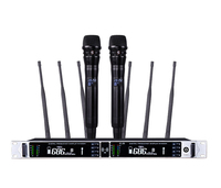 Microphone sans fil TopYun G-26 à 6 antennes, portée effective de 800 m, véritable diversité, microphone portable pour les professionnels de l'église