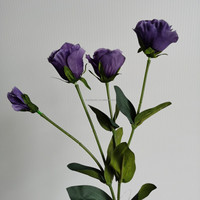 Bunga Lisianthus Sutra Buatan Texas Bluebell Tangkai Tunggal Ungu Eustoma Locust 69cm Hiasan Bunga untuk Pernikahan Natal Paskah