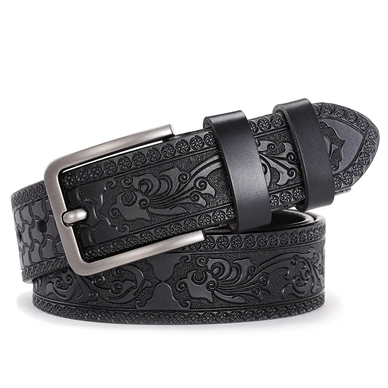 High Quality Cow Genuine Leather Designer Belt Male Fashion Classic Vintage Pin Buckle Strap Cowboy Jeans Men Leather Belt