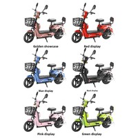Sepeda Motor Listrik Dewasa E-Scooter EV Bike Baterai Asam Timbal 48V Jarak Tempuh 25-35km Keranjang Depan Moped Roda Dua OEM Grosir