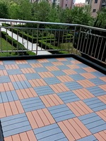 Dalles de terrasse modernes antidérapantes en WPC pour jardin, revêtement de sol extérieur, brun chocolat, creuses, 300x300