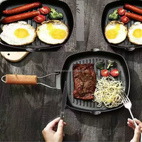 Poêle à fond plat pour petit-déjeuner, idéale pour les œufs frits, les hamburgers et la cuisson – Offre spéciale