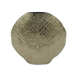 Abstract Design <b>Gold</b> Flower <b>Vase</b> Handmade Latest Design Metal <b>Vases</b> For Flowers Eco Friendly Customizable & Durable Flower Pot - Product Image 1