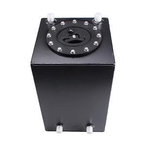 Réservoir de carburant universel en aluminium de 3 gallons (12 L), réservoir de carburant rectangulaire avec bouchon à dégagement rapide, port AN8/AN10, argent noir - Product Image 4