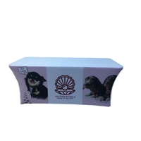 Taplak Meja Polyester Stretch 260gsm dengan Logo Custom, Spandex Elastis, Tema Anime, Portabel, Mudah Dipasang, Digital, untuk Pameran Dagang