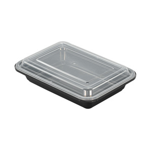 Boîte à lunch carrée noire jetable de style américain avec couvercle, compatible micro-ondes, pour plats à emporter, 150 unités - Product Image 5