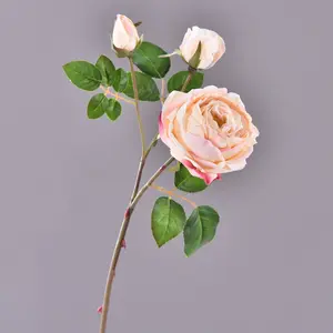 F070 fabricants ventes directes de simulation de haute qualité 3 têtes rose royal britannique rose vente en gros studio décoration de centre commercial