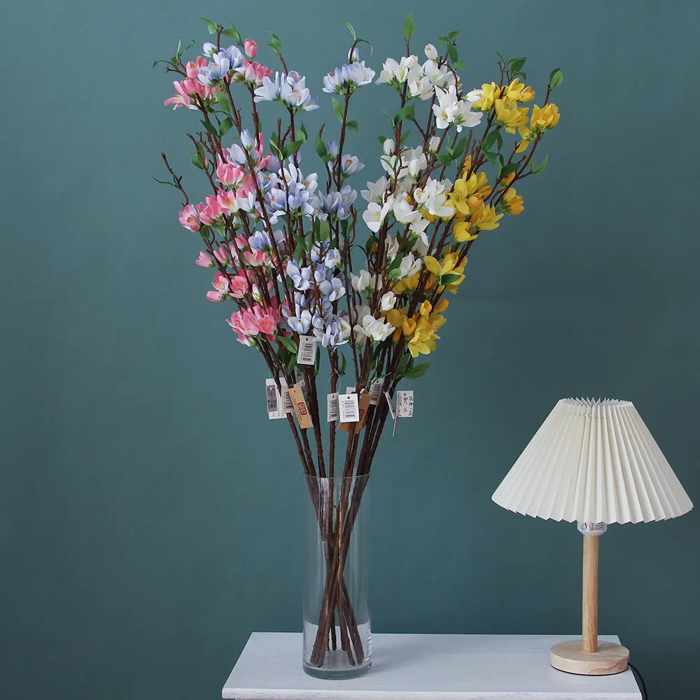 Modern Style Excellent Simulation Material Cheap Winter Jasmine Artificial Flower For Home Decor