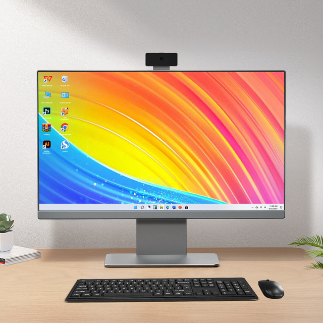 Customized 23.8-Inch Touch Screen All-in-One Desktop Computer with 8GB DDR4 RAM 16GB 32GB 512 SSD for Business Use
