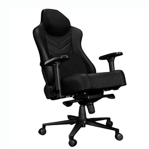 Chaise de jeu E-Sports en cuir moulé haute densité, tissu <span class=keywords><strong>noir</strong></span>, grande <span class=keywords><strong>et</strong></span> haute, avec coussin en mousse à mémoire de forme en velours - Product Image 4