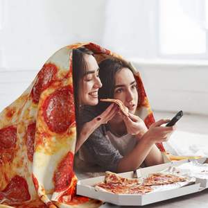 Venta explosiva de lujo de franela de poliéster suave para adultos y niños perfectamente redondo novedad envoltura redonda comida pizza tortilla Manta - Product Image 5