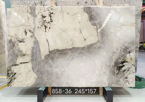 แผ่นหินควอตซ์ไซต์ธรรมชาติสีขาวคริสตัลแพนดอร่าแบบมีไฟส่องด้านหลัง หินอ่อนปาตาโกเนียแบบโปร่งแสงสำหรับเคาน์เตอร์ - Product Image 5