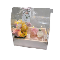 Boîte à fleurs Rose transparente emballage de gâteau en plastique boîtes d'emballage bricolage pour mariage saint valentin vacances