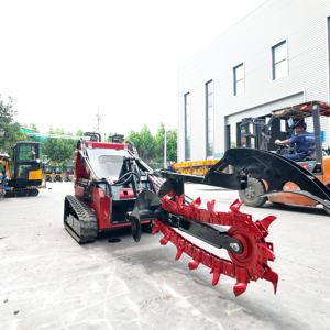 1-8 टन रेटेड लोड फ्रंट मिनी बैक व्हील लोडर के साथ स्किड स्टीड लोडर खरीदें - Product Image 1